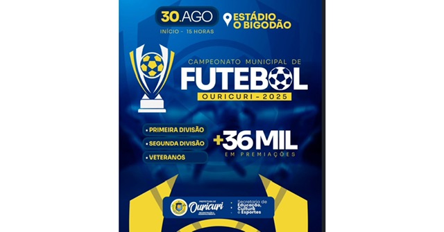 Prefeitura de Ouricuri garante mais de R$ 36 mil em prêmios no Campeonato  Municipal de Futebol – Blog do Didi Galvão